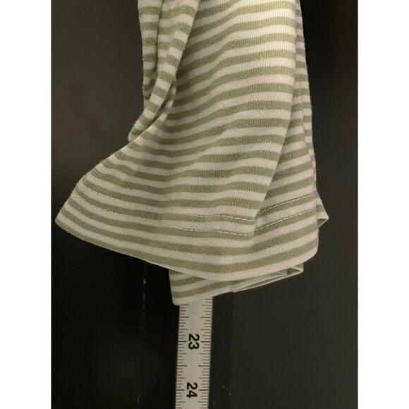 Erika Womens Top Small Green Striped Floral Embroidered Cottagecore FLAW Y2K - Picture 7 of 8